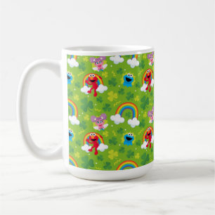 Sesamstraße Kleeblatt und Regenbogenmuster Kaffeetasse