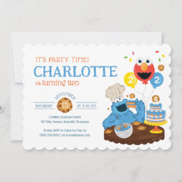 Sesamstraße | Krümelmonster Geburtstagskuchen Einladung