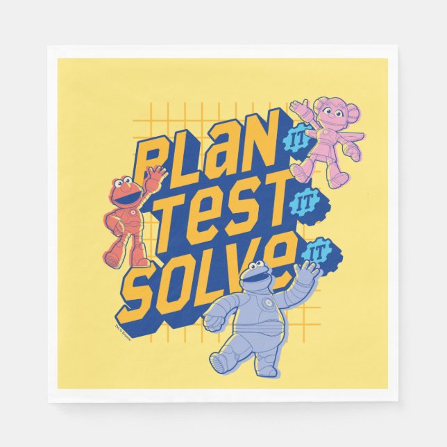 Sesamstraße | Mecha Builder planen Testlösung Serviette (Vorderseite)