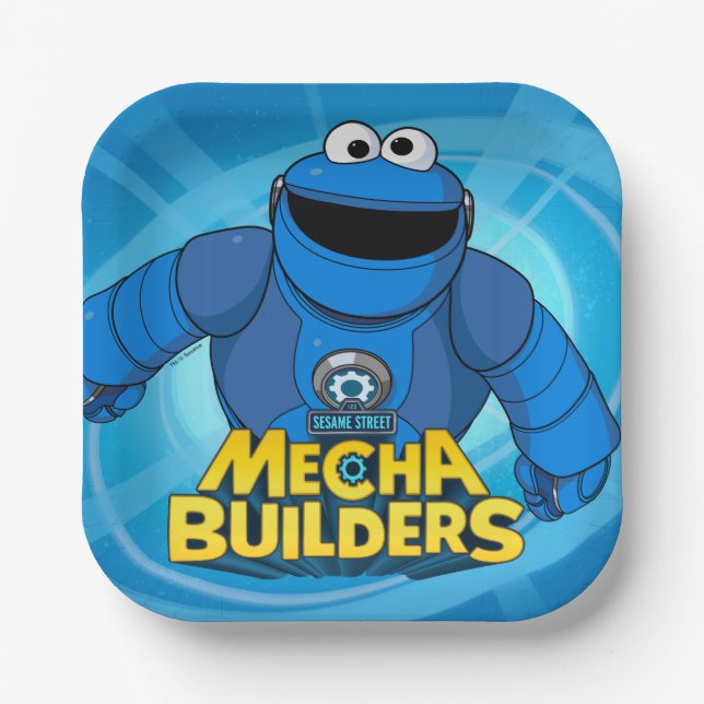 Sesamstraße | Mecha Builders Cookie in Aktion Pappteller (Vorderseite)