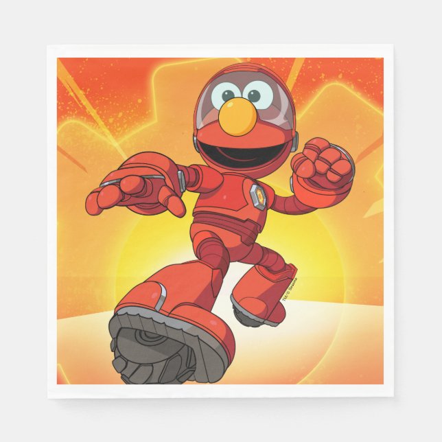 Sesamstraße | Mecha Builders Elmo in Aktion Serviette (Vorderseite)