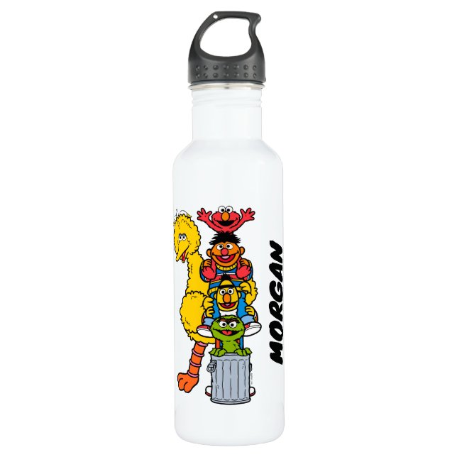 Sesamstraße | Name hinzufügen Edelstahlflasche (Vorderseite)