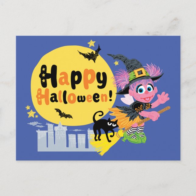 Sesamstraße | Niedliches Halloween-Muster Postkarte (Vorderseite)