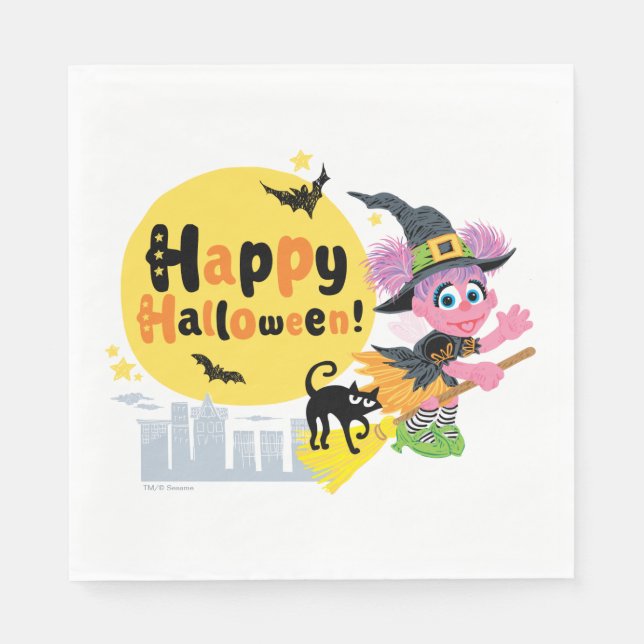 Sesamstraße | Niedliches Halloween-Muster Serviette (Vorderseite)