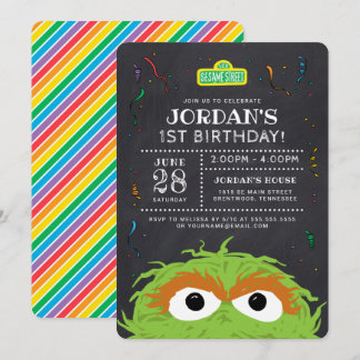 Sesamstraße | Oscar Birthday Chalkboard Einladung