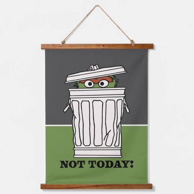 Sesamstraße | Oscar der Grouch nicht heute! Wandteppich Mit Holzrahmen (Vorderseite)
