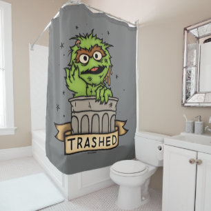 Sesamstraße Oscar der Grouch Trashed Duschvorhang