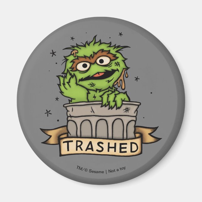 Sesamstraße | Oscar der Grouch Trashed Magnet (Vorne)