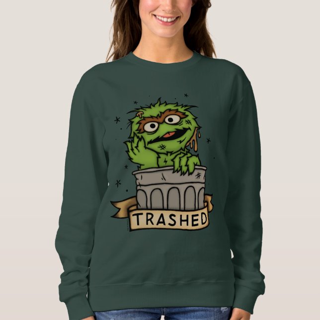 Sesamstraße | Oscar der Grouch Trashed Sweatshirt (Vorderseite)