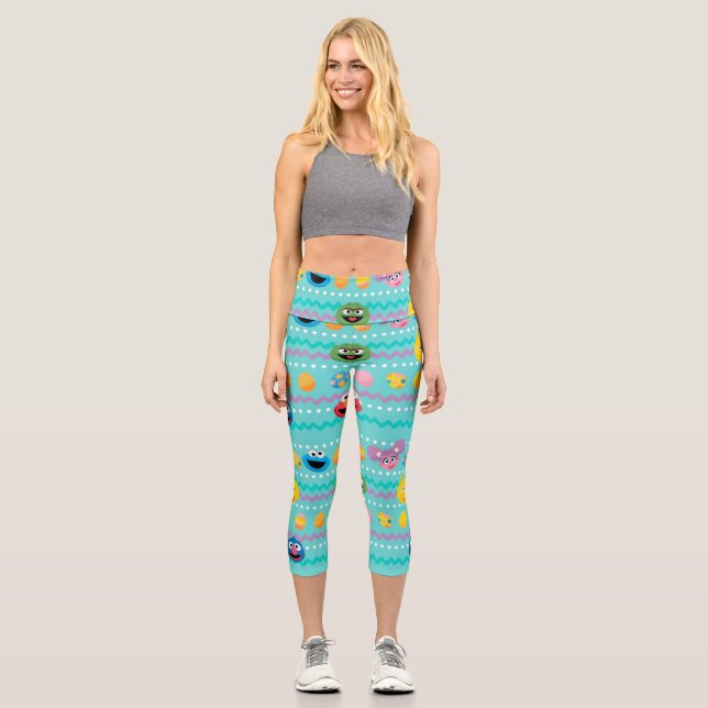 Sesamstraße Ostereier Muster Capri Leggings (Vorderseite)