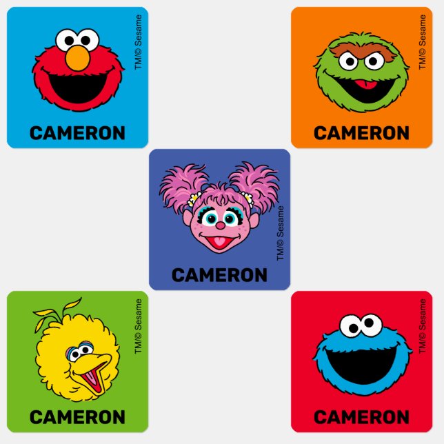 Sesamstraße Personalisiert Kids Labels Etiketten (Gruppe)