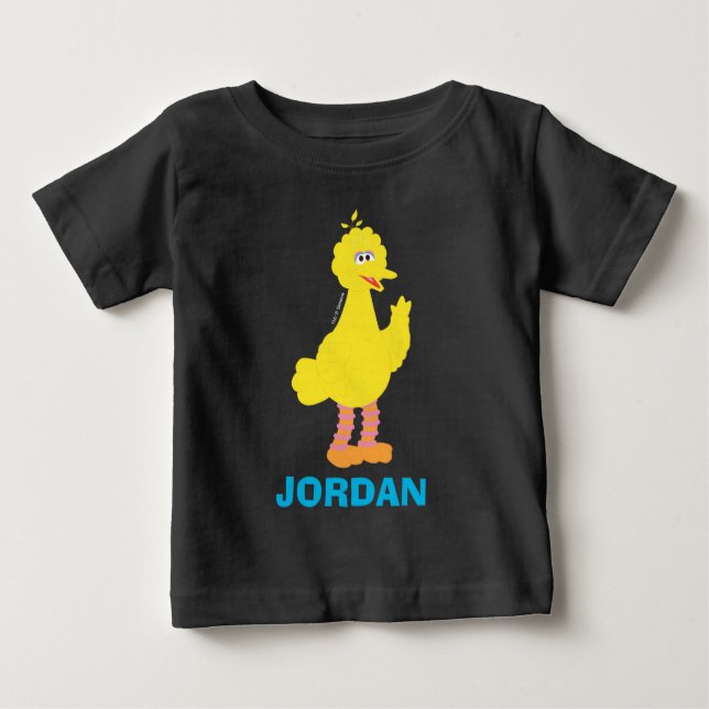 Sesamstraße | Personalisierter Big Bird Baby T-shirt (Vorderseite)