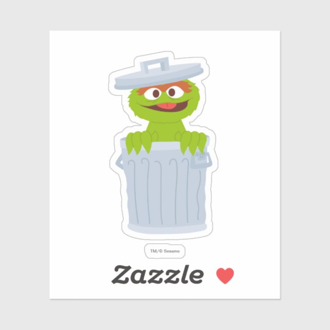 Sesamstraße | Personalisierter Oscar der Grouch Aufkleber (Blatt)
