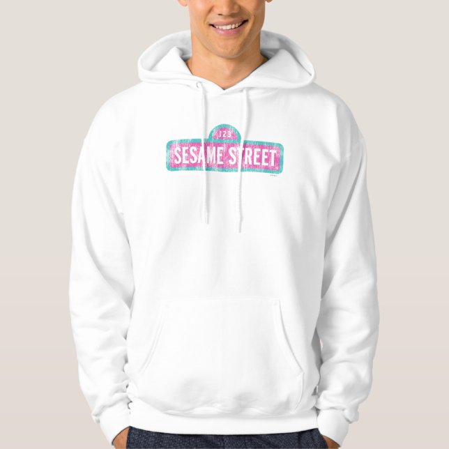 Sesamstraße Rosa Logo Hoodie (Vorderseite)