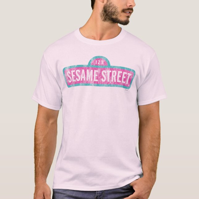 Sesamstraße Rosa Logo T-Shirt (Vorderseite)