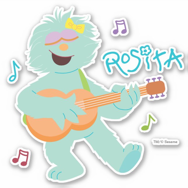 Sesamstraße | Rosita Playing Guitar Aufkleber (Vorderseite)