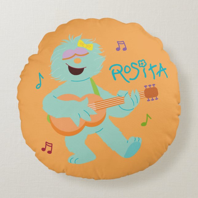 Sesamstraße | Rosita Playing Guitar Rundes Kissen (Vorderseite)