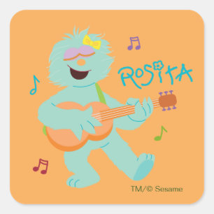 Sesamstraße Rosita spielt Gitarre Quadratischer Aufkleber