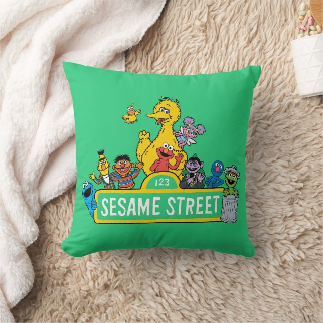 Sesamstraße | Rund um das Sesamstraße-Zeichen Kissen (Decke)