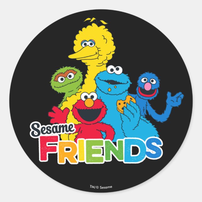 Sesamstraße Sesame Friends Runder Aufkleber (Vorderseite)