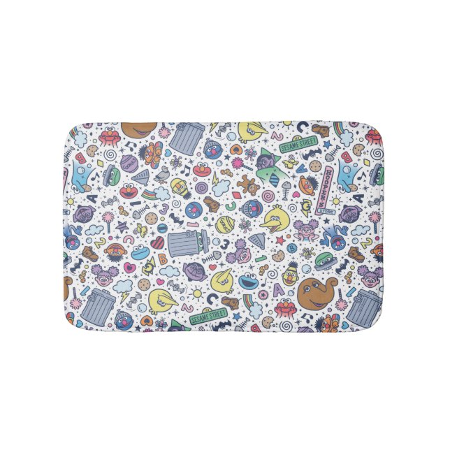 Sesamstraße | Sesame Pals Doodle Muster Badematte (Vorderseite)