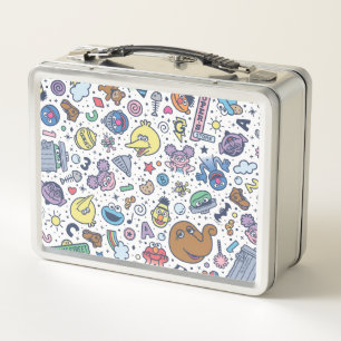 Sesamstraße Sesame Pals Doodle Muster Metall Brotdose