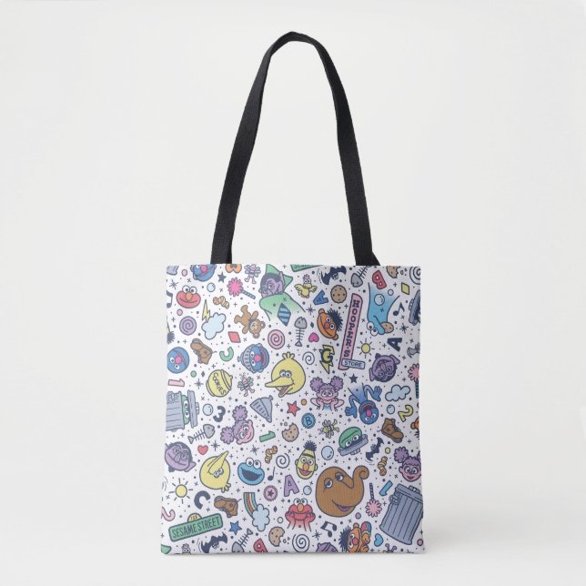 Sesamstraße | Sesame Pals Doodle Muster Tasche (Vorderseite)