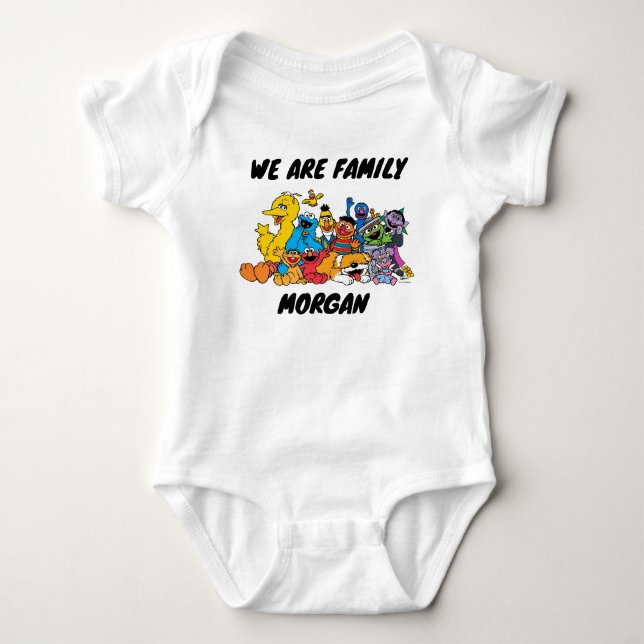 Sesamstraße | Sesame Pals | Name der Familie Baby Strampler (Vorderseite)