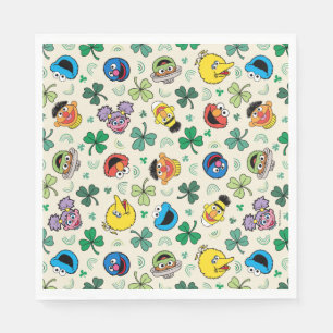 Sesamstraße St. Patrick's Day Pattern Serviette