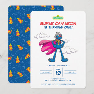 Sesamstraße | Super Grover Birthday Einladung