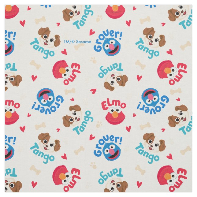 Sesamstraße | Tango, Elmo & Grover Muster Stoff (Muster)