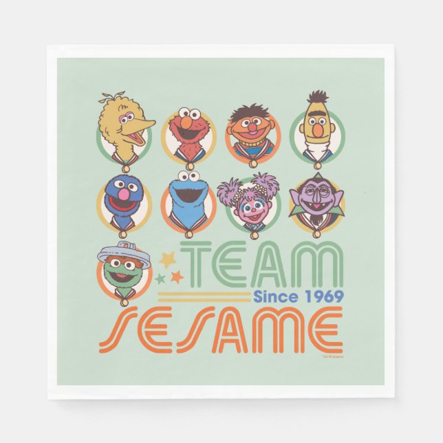 Sesamstraße | Team Sesame Seit 1969 Serviette (Vorderseite)