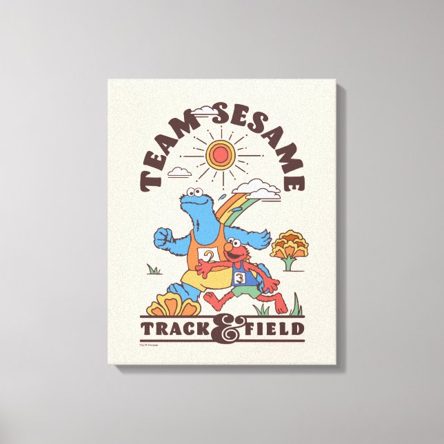 Sesamstraße | Team Sesame Track & Field Leinwanddruck (Vorderseite)