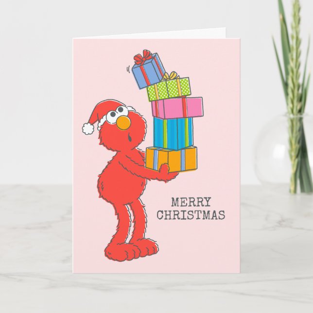 Sesamstraße | Vintage Elmo und Presents Karte (Vorderseite)