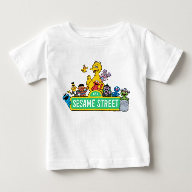 Sesamstraße | Vollfarbige Pals Baby T-shirt (Vorderseite)