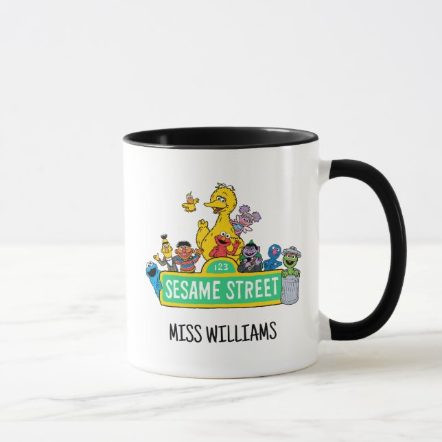 Sesamstraße | Vollfarbige Pals | Name hinzufügen Tasse (Rechts)