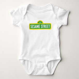 Sesamstraße Vollfarbiges Logo Baby Strampler