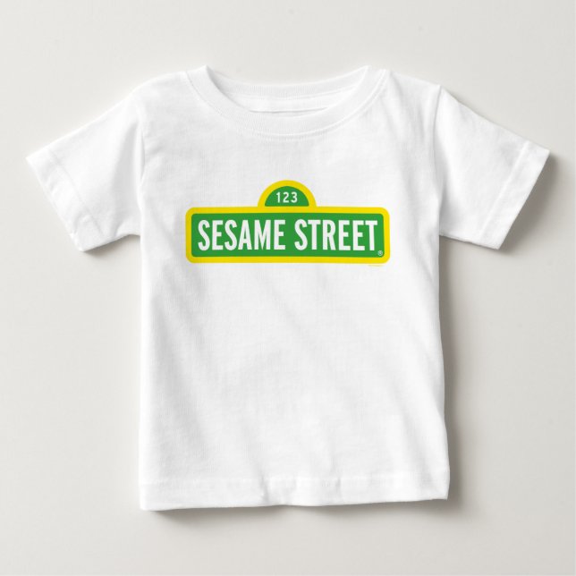 Sesamstraße | Vollfarbiges Logo Baby T-shirt (Vorderseite)
