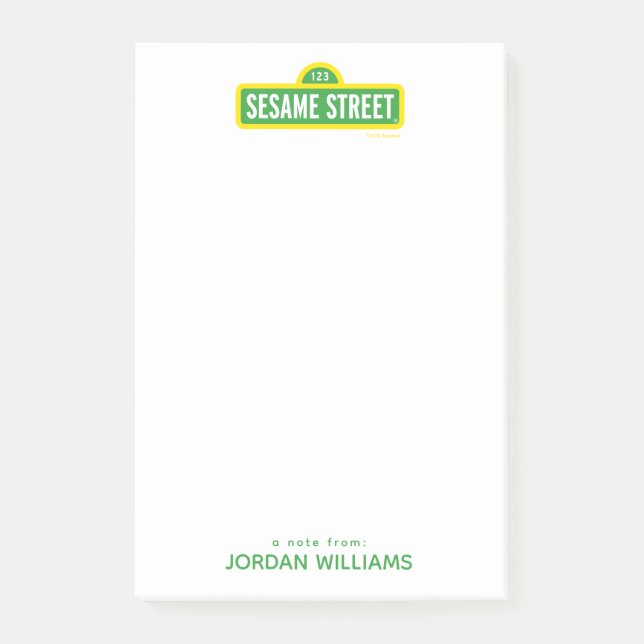 Sesamstraße | Vollfarbiges Logo | Name hinzufügen Post-it Klebezettel (Vorderseite)