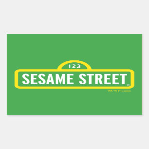Sesamstraße Vollfarbiges Logo Rechteckiger Aufkleber