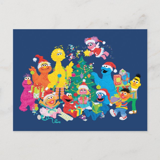 Sesamstraße | Weihnachten mit der ganzen Gang Postkarte (Vorderseite)