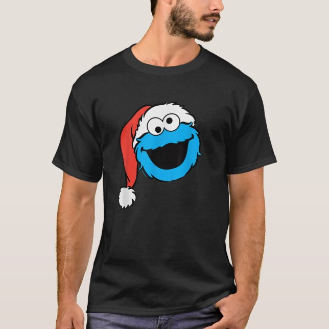 Sesamstraße Weihnachts-Weihnachtsmannmütze Cookie  T-Shirt (Vorderseite)