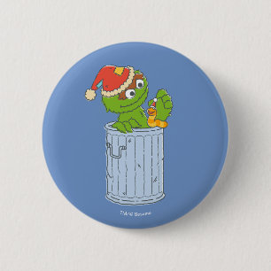 Sesamstraße Weihnachtsfeiertag Oscar Button