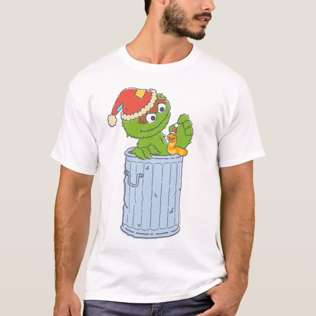 Sesamstraße | Weihnachtsfeiertag Oscar T-Shirt (Vorderseite)