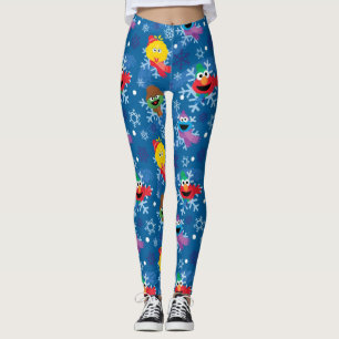 Sesamstraße Winterschneeflockenmuster Leggings