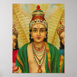 Sesha, König von Nagas von Raja Ravi Varma Poster