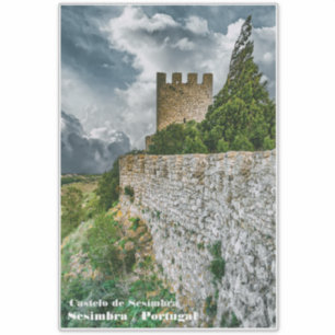 Sesimbra mittelalterliche Burg und Mauern, Portuga Aufkleber