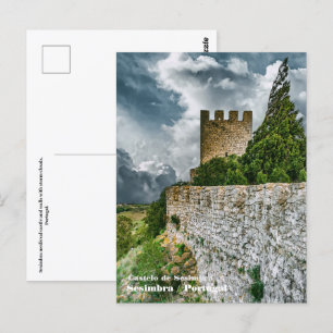 Sesimbra mittelalterliche Burg und Mauern, Portuga Postkarte