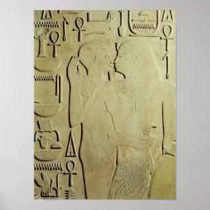 Sesostris I umfassend vom Gott Ptah Poster