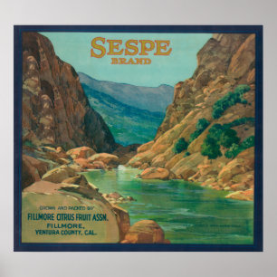 Sespe orange LabelFillmore, CA Poster